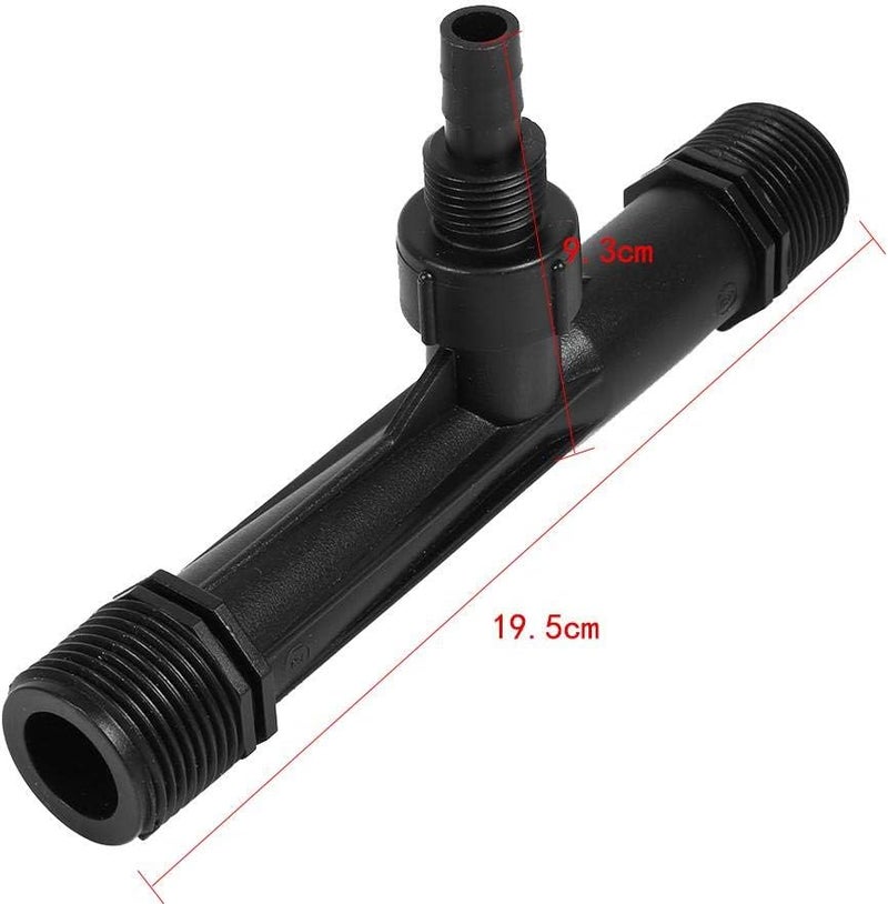woobles Fertilizer Injector Tube, Irrigation Venturi Fertilizer Injector, 1/2" 3/4\u201d 1\u201d Inch Agriculture Garden Fertilizer Mixer Injector Agriculture Tool Plastic Black(1 inch) - Image 2